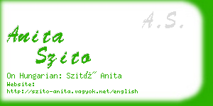 anita szito business card